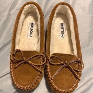 Minnetonka moccasins in great condition, worn a few times around house & porch